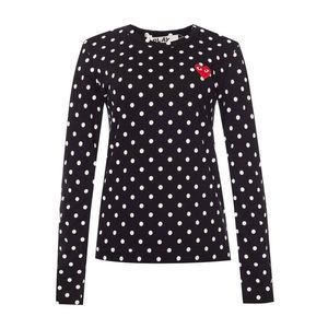 Comme Des Garcons Play Polka Dot Long 100% Cotton Tee Embroidered Heart Size L